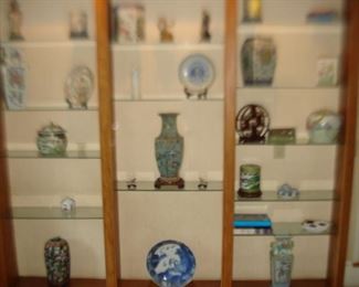 large cloisonne vase & many Asian items