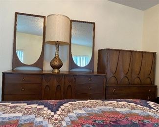 The 9 drawer console with two mirrors that are not attached and the gentleman’s chest