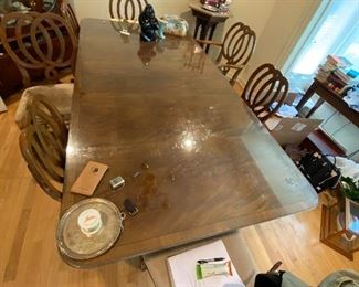 95 inch long dining room wooden table with chairs