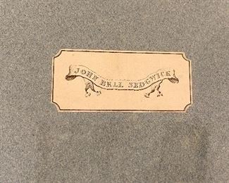 Nameplate for John Bell Sedgwick. Prior owner of the book. Evidently he was chairman of the Leavesden Asylum Committee. He defended Jack the Ripper as a “nice, quiet, polite guy.” Thus far, this information has not been corroborated 