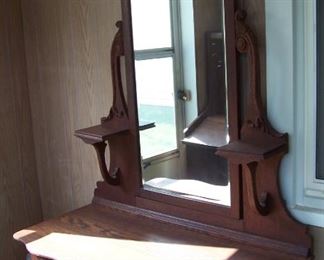 Nice oak dresser with beveled mirror