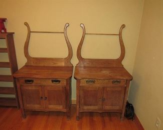 2 Matching washstands with towel bar