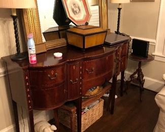 Matching Butlers table w/wine storage drawers