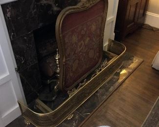 Unique firescreen and fireplace fender
