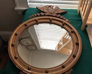 Federal style convex mirror - needs minor repair