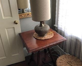 Antique center lamp table