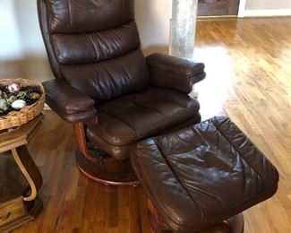 2  Modern Contemporary recliners, with ottomans