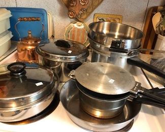 Stainless steel pots and pans