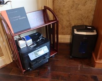 Office printer, shredder and rolling stand