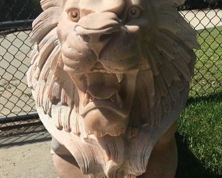 Marble sculptures  of lions : there is a pair 