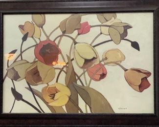 Signed & Framed Novak Poppies