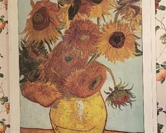 Signed & Framed Van Gough Sunflowers Print