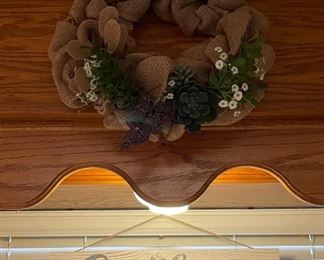 Gather Plaque, Burlap Wreath