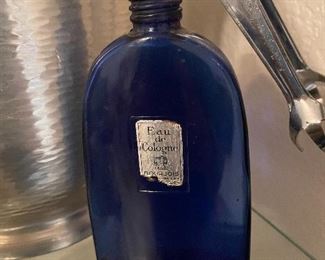 Vintage Cobalt Blue Perfume Bottle
