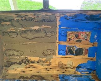 Interior 19th Century Domed Steamer Trunk Stagecoach Style Brought from Georgia by Family Member after Civil War. Family Papers Will Accompany Purchase