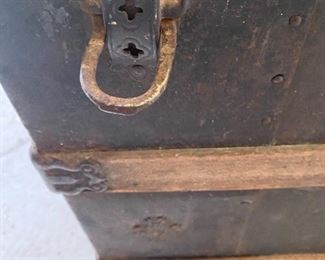 19th Century Domed Steamer Trunk Stagecoach Style Brought from Georgia by Family Member after Civil War. Family Papers Will Accompany Purchase