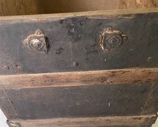 19th Century Domed Steamer Trunk Stagecoach Style Brought from Georgia by Family Member after Civil War. Family Papers Will Accompany Purchase