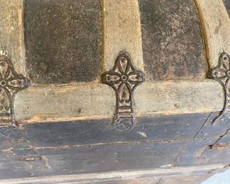 19th Century Domed Steamer Trunk Stagecoach Style Brought from Georgia by Family Member after Civil War. Family Papers Will Accompany Purchase