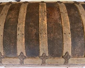 19th Century Domed Steamer Trunk Stagecoach Style Brought from Georgia by Family Member after Civil War. Family Papers Will Accompany Purchase