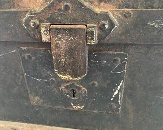 19th Century Domed Steamer Trunk Stagecoach Style Brought from Georgia by Family Member after Civil War. Family Papers Will Accompany Purchase