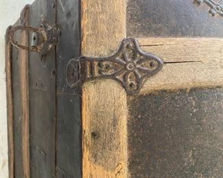 19th Century Domed Steamer Trunk Stagecoach Style Brought from Georgia by Family Member after Civil War. Family Papers Will Accompany Purchase