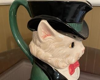Fitz & Floyd Toby Pitcher Mad Hatter Cat