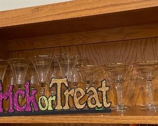 Trick or Treat, Gold Rimmed Stemware