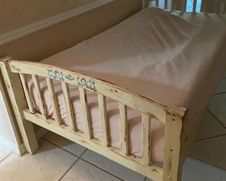 Antique Single Bed with Memory Foam Refurbished