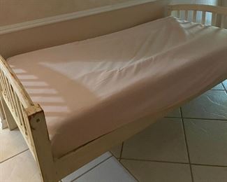 Antique Single Bed with Memory Foam Refurbished