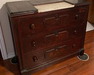 Antique Eastlake Marble Top Chest of Drawers