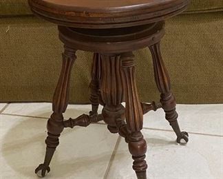 Antique Ball Claw Piano Stool