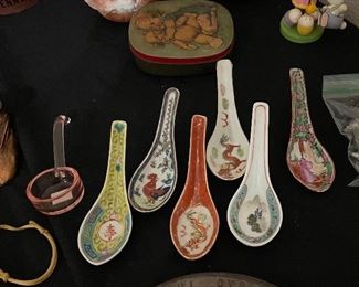 Assorted Porcelain Soup Spoons