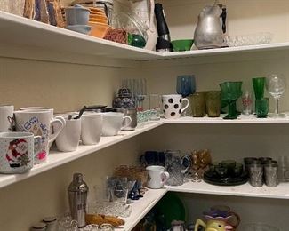 Assorted Glassware/Barware, Household Items