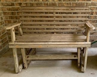 Wooden Glider Bench Aged