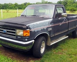 1991 Ford F-150 Pickup Truck, VIN # 1FTDF15H7MKA66933, Mileage Showing On Odometer, 58891