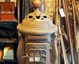 Antique Cast Iron, Royal Charter Oak No. 8S, Wood Burning Stove, 55" x 27" x 27" Diameter