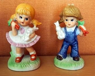Vintage Homco Porcelain Child Figures, Qty 4, 5" Tall