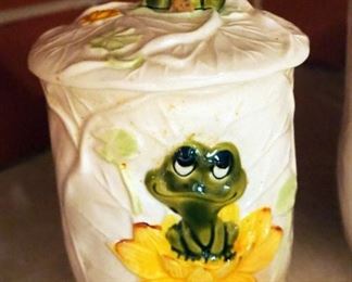 Sear And Roebuck Vintage Frog Cannister Set, Qty 3 Pieces