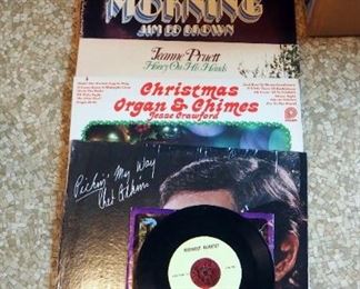 Vintage Phillips 212 Electric Turn Table And Assorted LP Albums