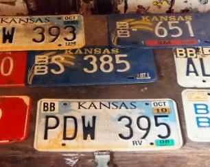 Vintage And Modern Kansas License Plates, Qty 8