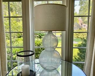 $150.00 Shania glass table lamp                                                                     35"h with shade