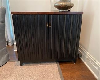 $750.00 Century ebony and walnut cabinet 31"h x 34"w x 20 1/4" d