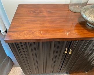 $750.00 Century ebony and walnut cabinet 31"h x 34"w x 20 1/4" d