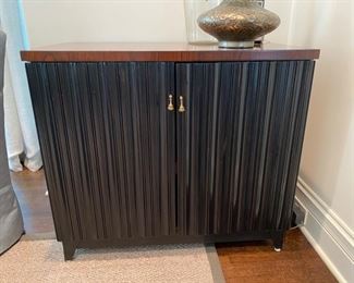 $750.00 Century ebony and walnut cabinet 31"h x 34"w x 20 1/4" d