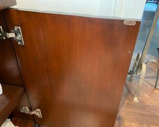 $750.00 Century ebony and walnut cabinet 31"h x 34"w x 20 1/4" d