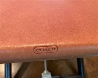 $850.00 Coach leather x-form tray table/stool 21"h x 24"w x 17"d