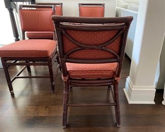 $950.00 6 McGuire rattan side chairs (4 shown) 34"h x 19"w x 21 1/2"d