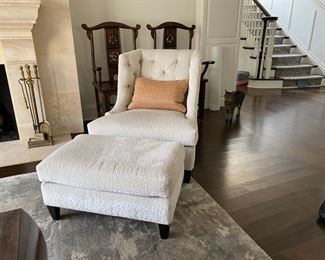 $750.00 Wesley Hall lounge chair & ottoman 36"h x 33"w x 28"d