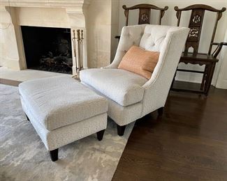 $750.00 Wesley Hall lounge chair & ottoman 36"h x 33"w x 28"d