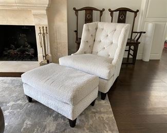 $750.00 Wesley Hall lounge chair & ottoman 36"h x 33"w x 28"d